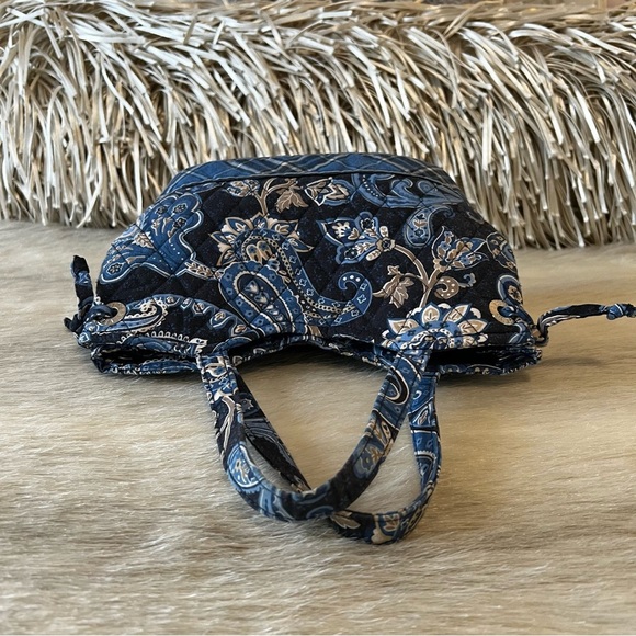 Vintage VERA BRADLEY Windsor 2006 Sherry 2 Handle Mini Y2K Bag Navy Blue Plaid - Picture 6 of 10